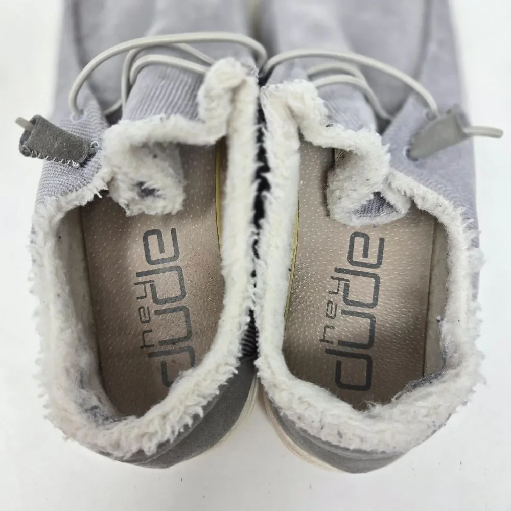 HEY DUDE Wendy‎ Corduroy Gray Slip On Loafers Shoes Women’s Size 9 Lined